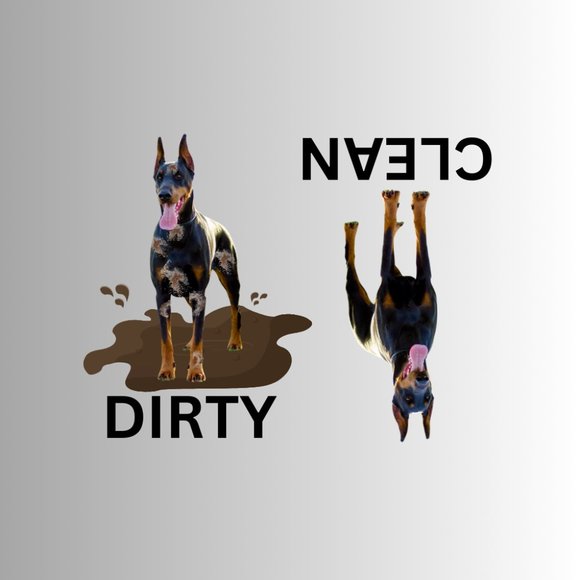 DOBERMAN PINSCHER Clean Dirty Dishwasher Flexible Magnet - Picture 1 of 1